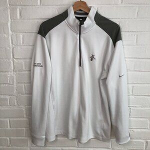 Nike Golf Tour Performance Pullover 1/4 Zip White Goat Logo Men's Large